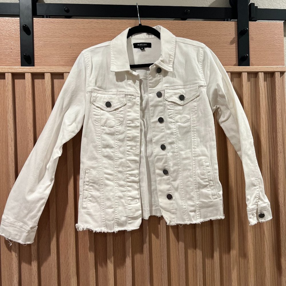 Black Label by C'est Toi Women's White Jean Jacket Size M